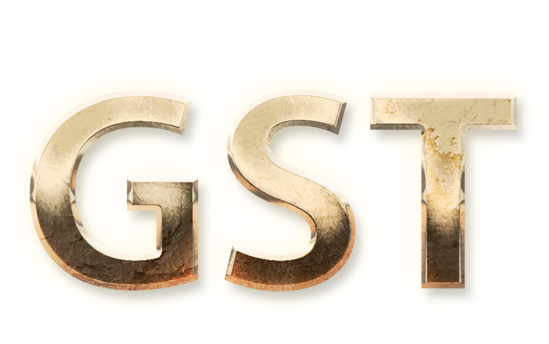 WORD GST gold text typography PNG images free